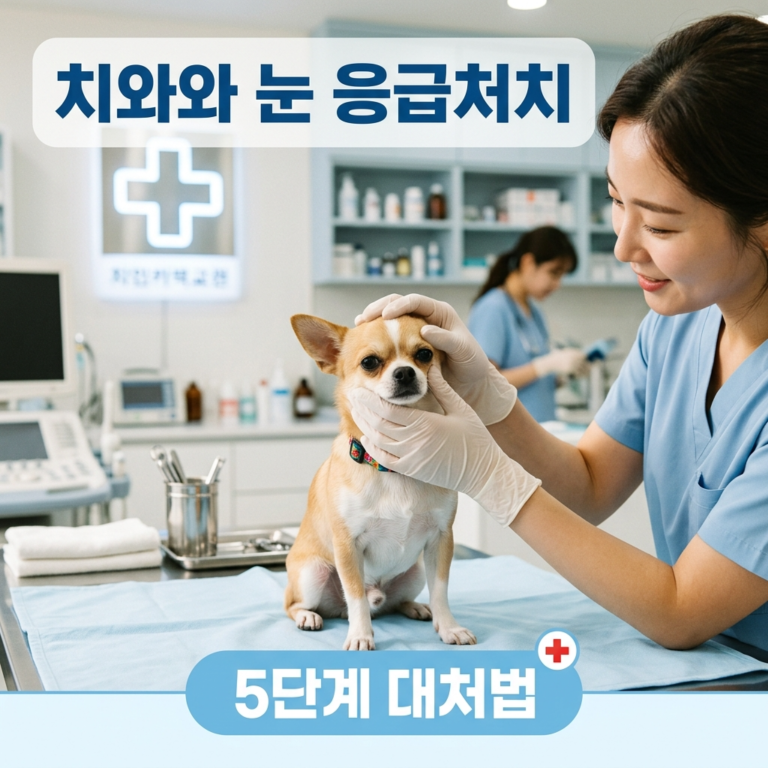치와와 안구 돌출 응급처치 5단계|눈 다쳤을 때 대처법