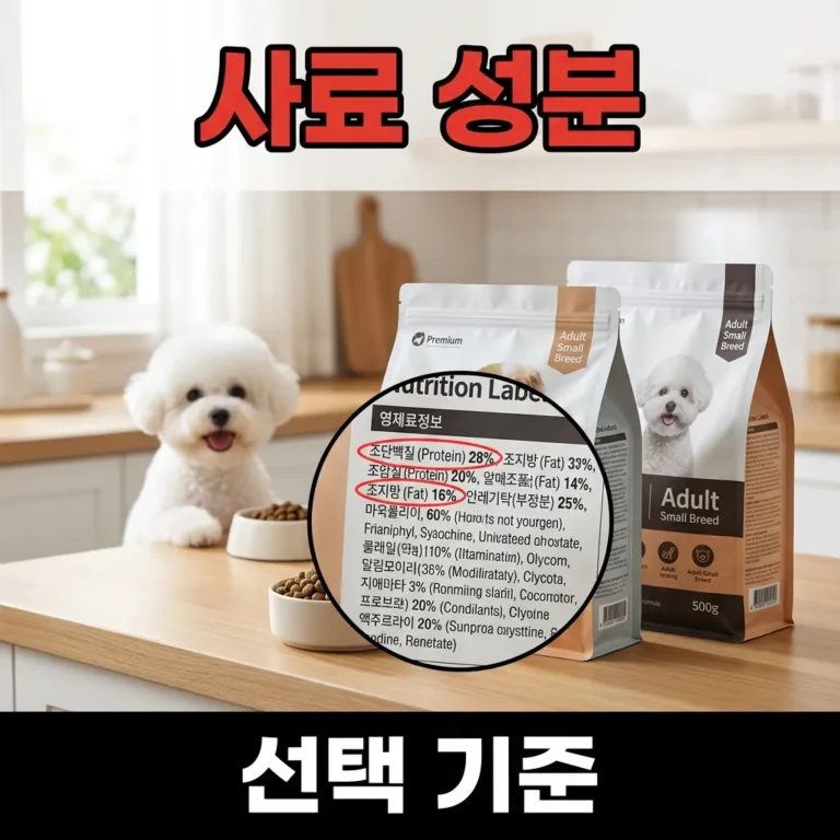 비숑 눈물 자국 사료 성분 기준 5가지 체크