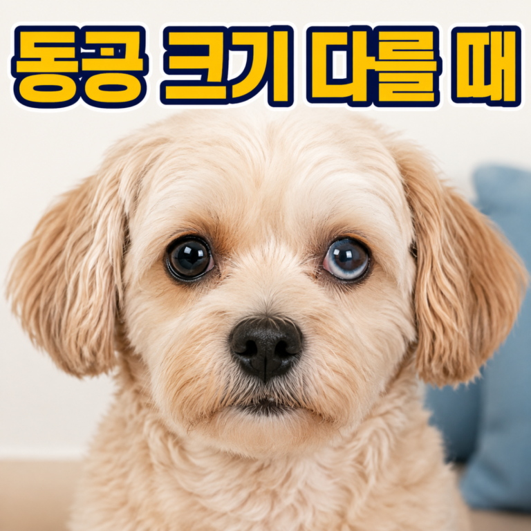 강아지 동공 크기가 다를 때｜밝기 확인·응급 진료 판단 순서