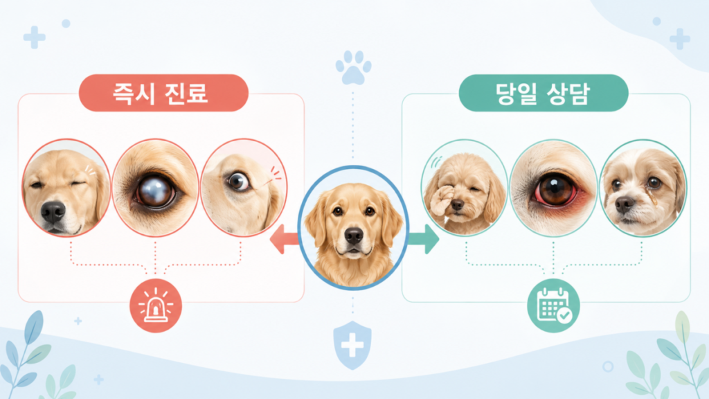 눈 비빔 위험 신호 구분