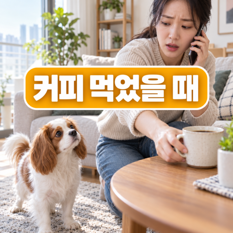 강아지가 커피·카페인 먹었을 때|원두·찌꺼기·에너지음료도 병원 연락