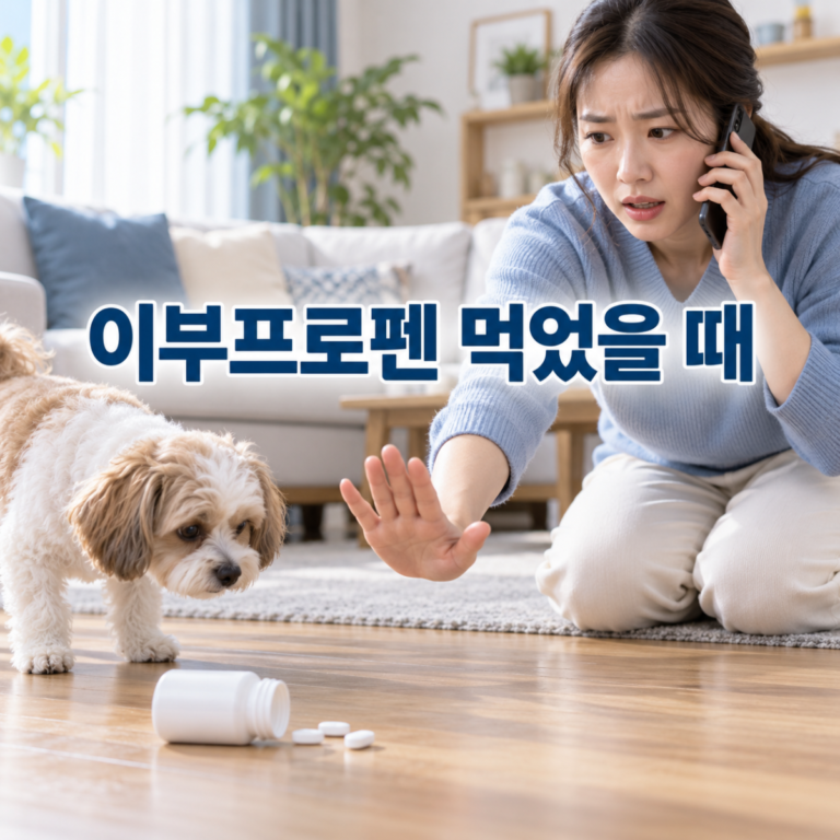 강아지가 이부프로펜 먹었을 때｜구토 유도 말고 즉시 병원 연락