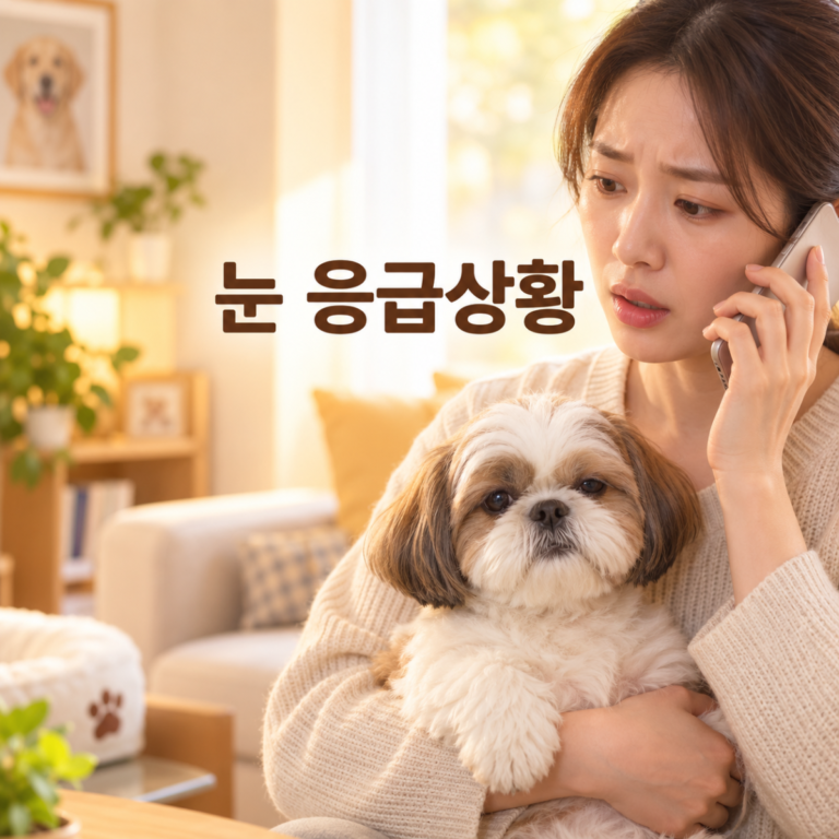 시츄 눈이 튀어나왔을 때｜안구 돌출 응급처치와 병원 이동