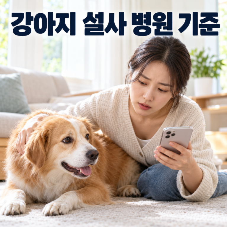 강아지 설사할 때 병원 가야 할까? 혈변·구토·탈수 확인