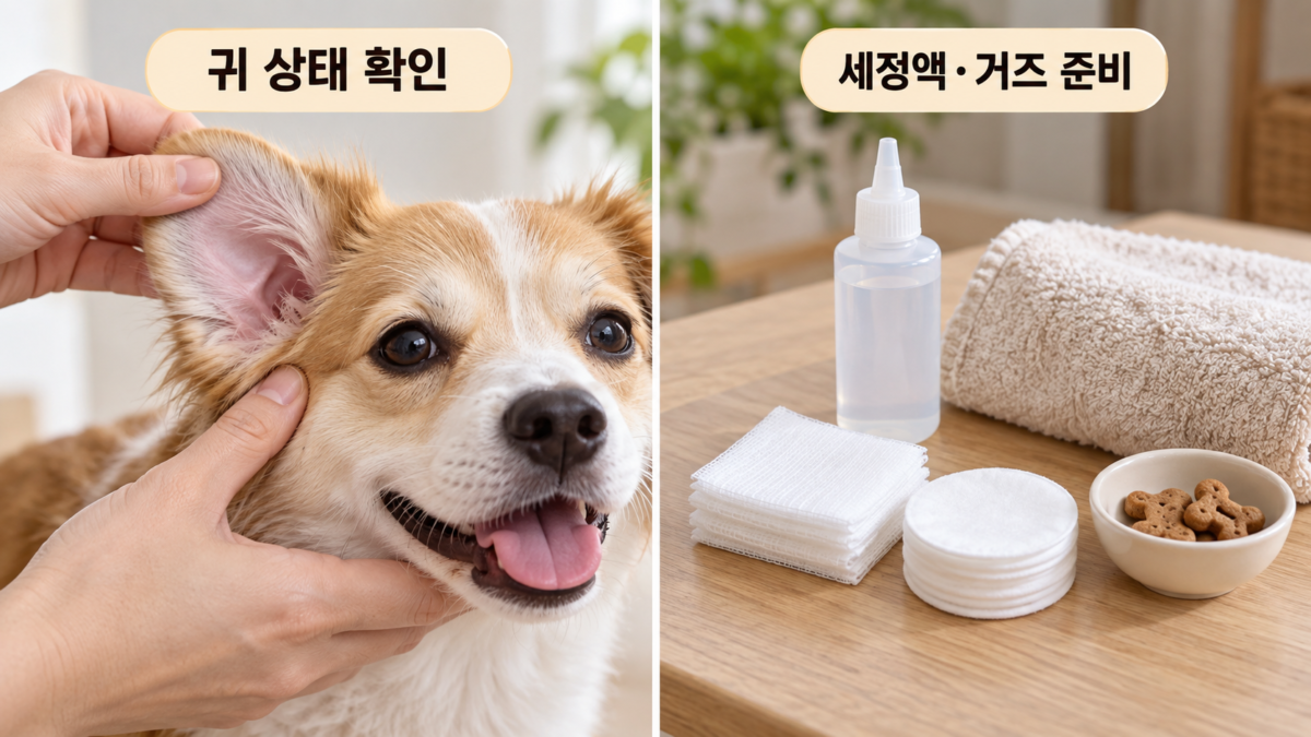 귀 청소 준비물과 상태 확인